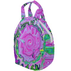 Groovy Pink, Blue And Green Abstract Liquid Art Travel Backpacks by myrubiogarden