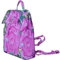 Groovy Pink, Blue And Green Abstract Liquid Art Buckle Everyday Backpack