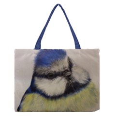 Blue Tit  Zipper Medium Tote Bag by ArtByThree