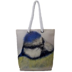 Blue Tit  Full Print Rope Handle Tote (small) by ArtByThree