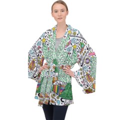 Snowglobe Velvet Kimono Robe