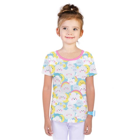 Rainbow Clouds Kids  One Piece Tee by HaleyDaily