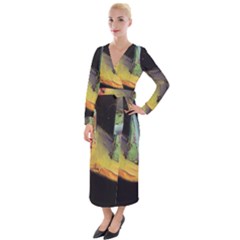 Cosmicchristmastree Velvet Maxi Wrap Dress by chellerayartisans