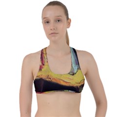 Cosmicchristmastree Criss Cross Racerback Sports Bra by chellerayartisans