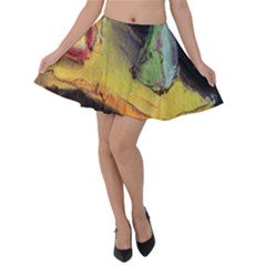 Cosmicchristmastree Velvet Skater Skirt by chellerayartisans