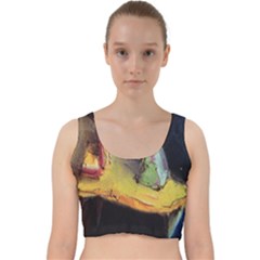 Cosmicchristmastree Velvet Racer Back Crop Top by chellerayartisans