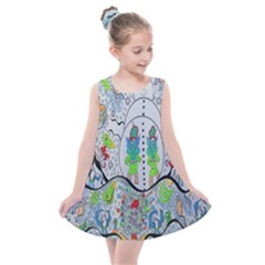 Supersonic Volcano Snowman Kids  Summer Dress by chellerayartisans