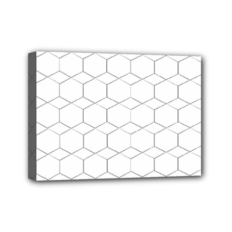 Honeycomb Pattern Black And White Mini Canvas 7  X 5  (stretched) by picsaspassion