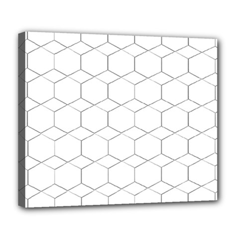 Honeycomb Pattern Black And White Deluxe Canvas 24  X 20  (stretched) by picsaspassion