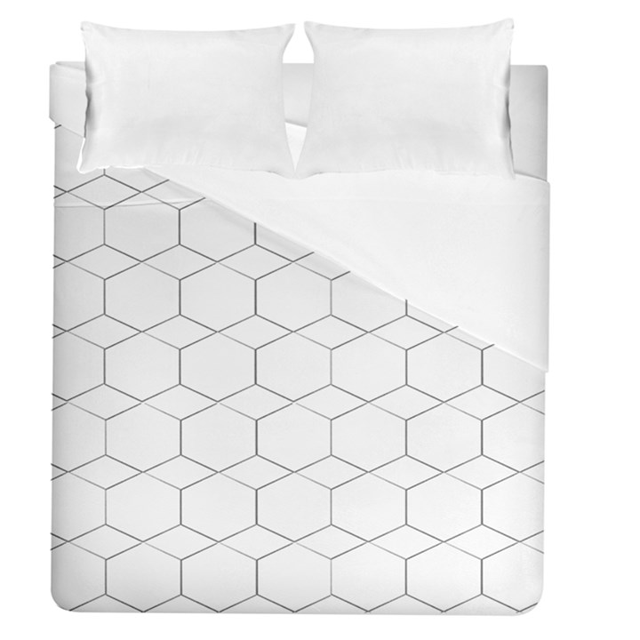 Honeycomb pattern black and white Duvet Cover (Queen Size)