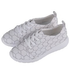 Honeycomb Pattern Black And White Women s Lightweight Sports Shoes by picsaspassion