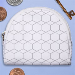 Honeycomb Pattern Black And White Horseshoe Style Canvas Pouch