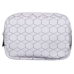 Honeycomb Pattern Black And White Make Up Pouch (small)