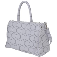 Honeycomb Pattern Black And White Duffel Travel Bag