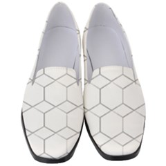 Honeycomb Pattern Black And White Women s Classic Loafer Heels