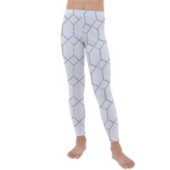 Honeycomb Pattern Black And White Kids  Lightweight Velour Leggings