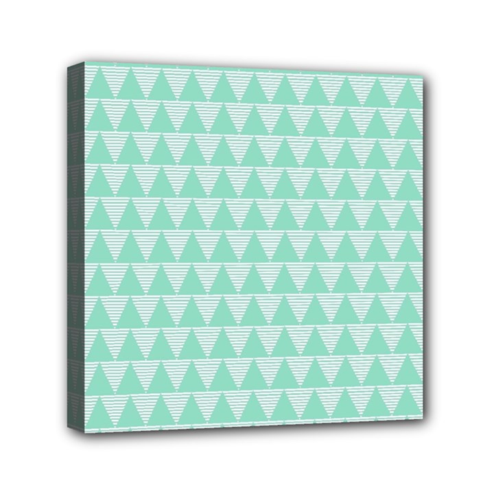 Mint Triangle shape pattern Mini Canvas 6  x 6  (Stretched)