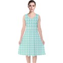 Mint Triangle shape pattern V-Neck Midi Sleeveless Dress  View1