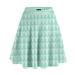 Mint Triangle Shape Pattern High Waist Skirt by picsaspassion