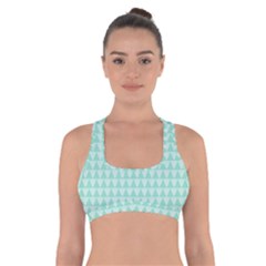 Mint Triangle Shape Pattern Cross Back Sports Bra by picsaspassion