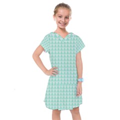 Mint Triangle Shape Pattern Kids  Drop Waist Dress by picsaspassion