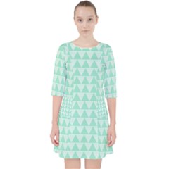 Mint Triangle Shape Pattern Pocket Dress by picsaspassion