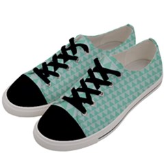 Mint Triangle Shape Pattern Men s Low Top Canvas Sneakers by picsaspassion