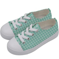 Mint Triangle Shape Pattern Kids  Low Top Canvas Sneakers by picsaspassion