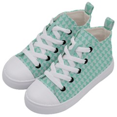 Mint Triangle Shape Pattern Kid s Mid-top Canvas Sneakers by picsaspassion