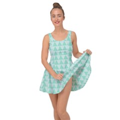 Mint Triangle Shape Pattern Inside Out Casual Dress by picsaspassion