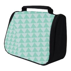 Mint Triangle Shape Pattern Full Print Travel Pouch (small)