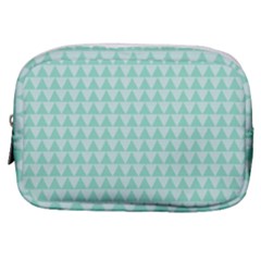 Mint Triangle Shape Pattern Make Up Pouch (small) by picsaspassion