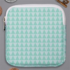 Mint Triangle Shape Pattern Mini Square Pouch by picsaspassion