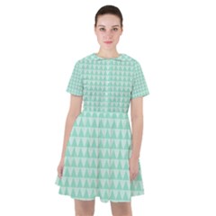 Mint Triangle Shape Pattern Sailor Dress