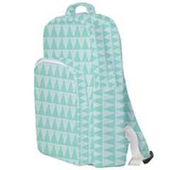 Mint Triangle Shape Pattern Double Compartment Backpack