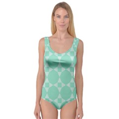 Mint Star Pattern Princess Tank Leotard  by picsaspassion