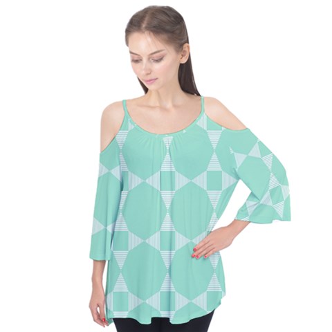 Mint Star Pattern Flutter Tees by picsaspassion