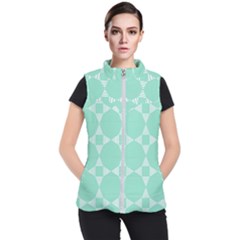 Mint Star Pattern Women s Puffer Vest