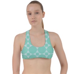 Mint Star Pattern Criss Cross Racerback Sports Bra by picsaspassion