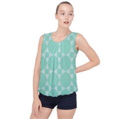 Mint Star Pattern Bubble Hem Chiffon Tank Top by picsaspassion