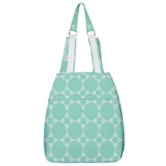 Mint Star Pattern Center Zip Backpack