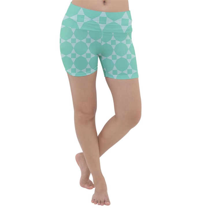 Mint Star pattern Lightweight Velour Yoga Shorts