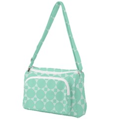 Mint Star Pattern Front Pocket Crossbody Bag