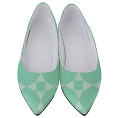 Mint Star Pattern Women s Low Heels