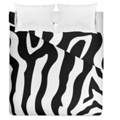 Zebra Horse Pattern Black And White Duvet Cover Double Side (queen Size) by picsaspassion