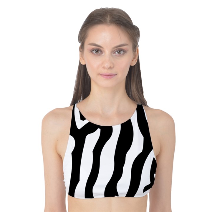 Zebra horse pattern black and white Tank Bikini Top