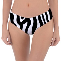 Zebra Horse Pattern Black And White Reversible Classic Bikini Bottoms by picsaspassion