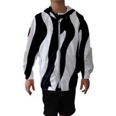 Zebra Horse Pattern Black And White Hooded Windbreaker (kids) by picsaspassion