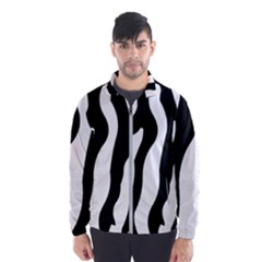 Zebra Horse Pattern Black And White Windbreaker (men) by picsaspassion