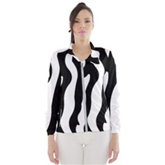 Zebra Horse Pattern Black And White Windbreaker (women) by picsaspassion